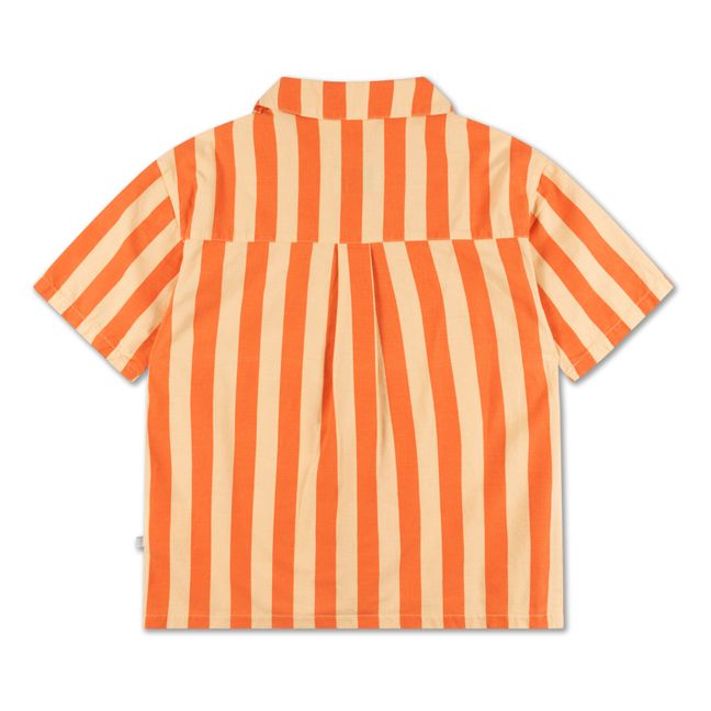 Camisa de manga corta a rayas | Naranja