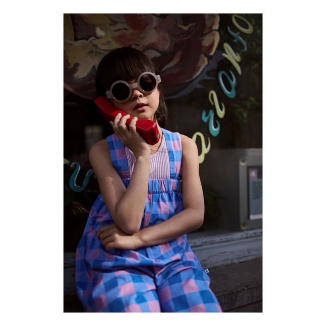 Wavy Checked Jumpsuit | Blau