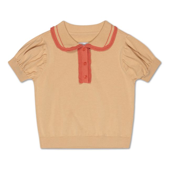 Wool Polo Shirt | Camel