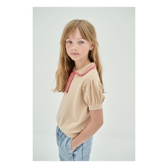 Wool Polo Shirt | Camel