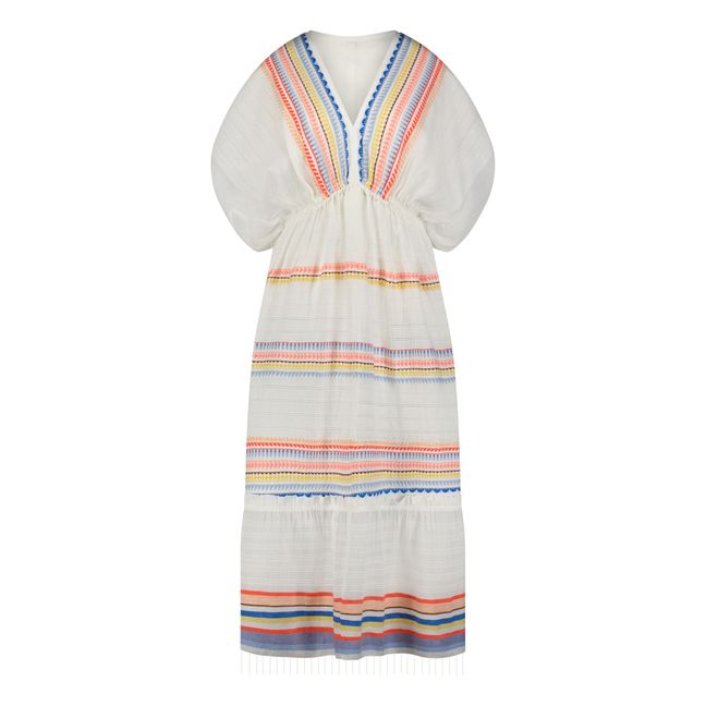 Vestido largo colorido Bekah | Blanco