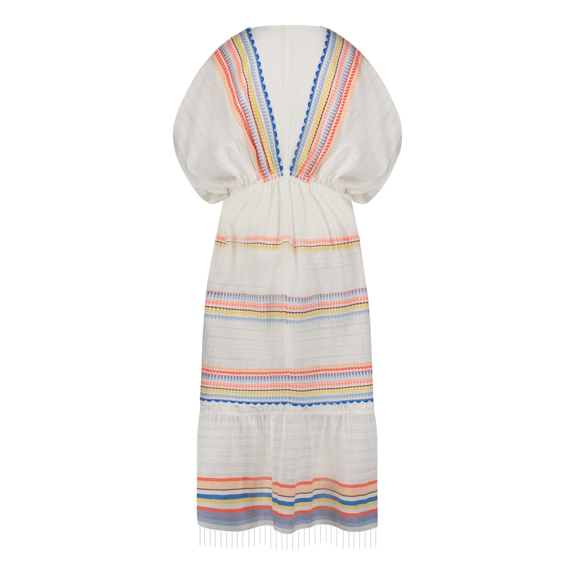 Lemlem Bekah Plunge Neck Dress White Smallable