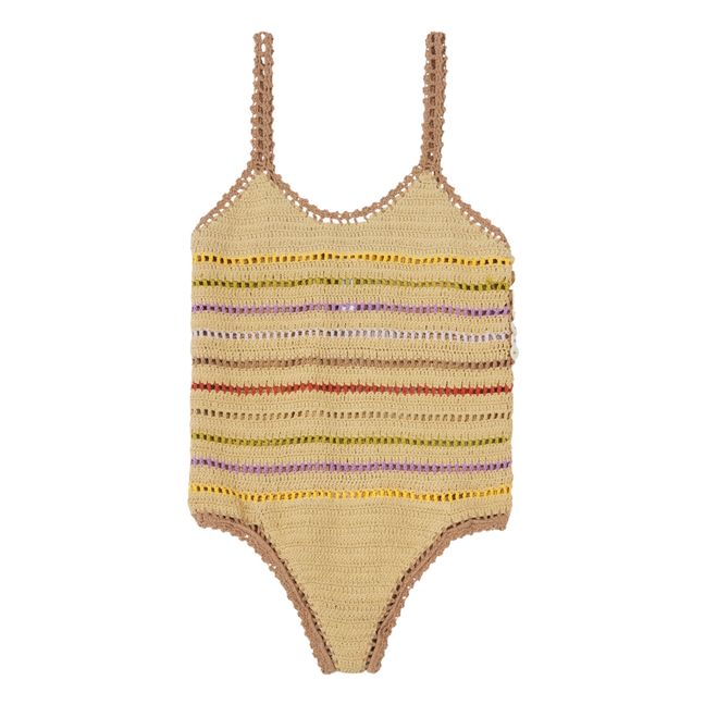 Rahi Crochet One Piece Swimsuit | Taupe brown