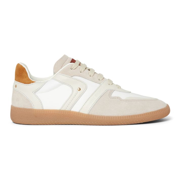 Vanessa Bruno - Farrah Low Sneakers in Suede and Nappa Leather - Chalk ...