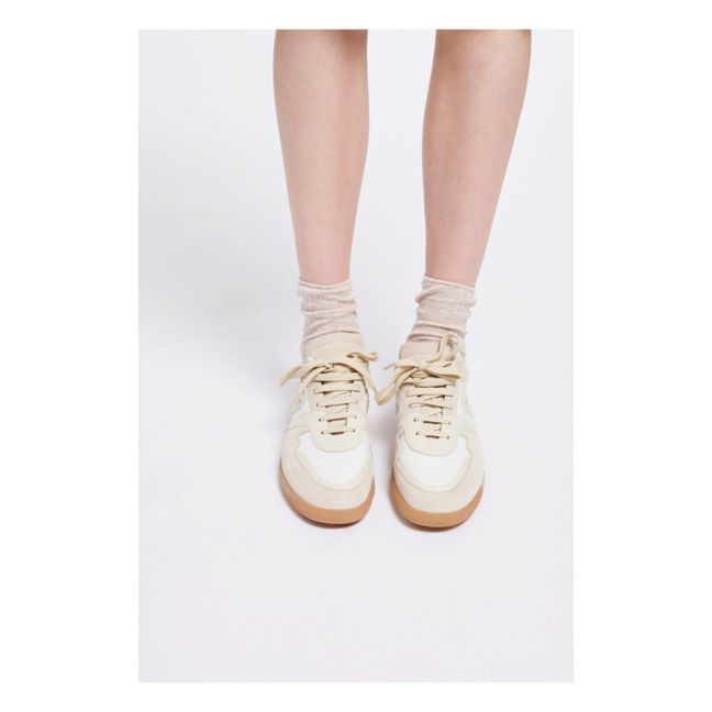 Sneakers Farrah Low aus Wildleder und Nappaleder | Kreidefarbe