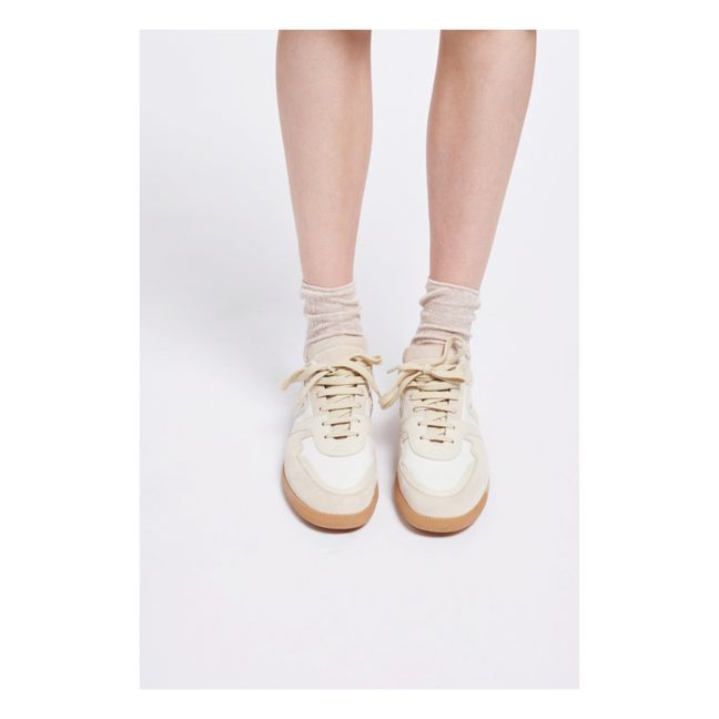 Baskets Farrah Basse Suède et Cuir Nappa | Craie