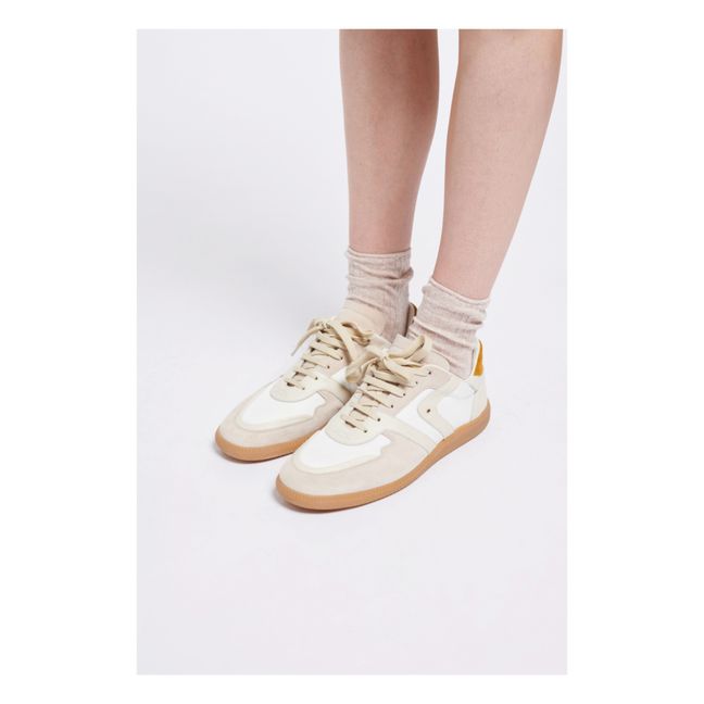 Baskets Farrah Basse Suède et Cuir Nappa | Craie