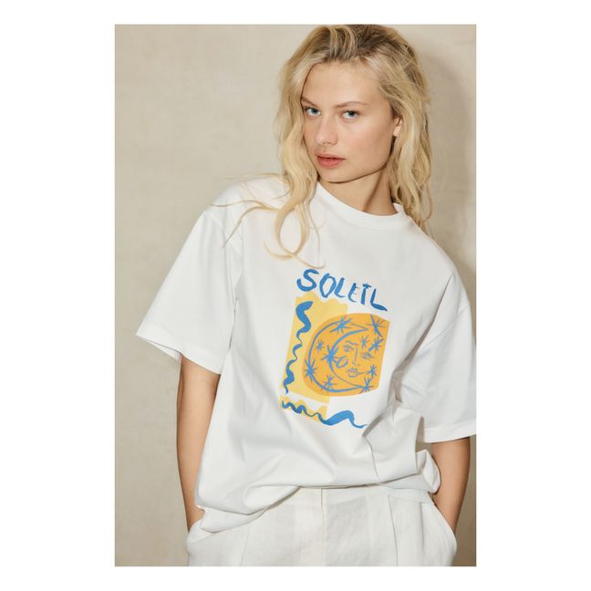 T-shirt Soleil Stars and Moon Coton Bio | White