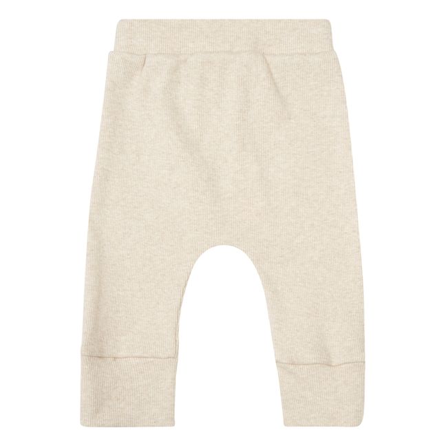 Gerippte Leggings | Beige