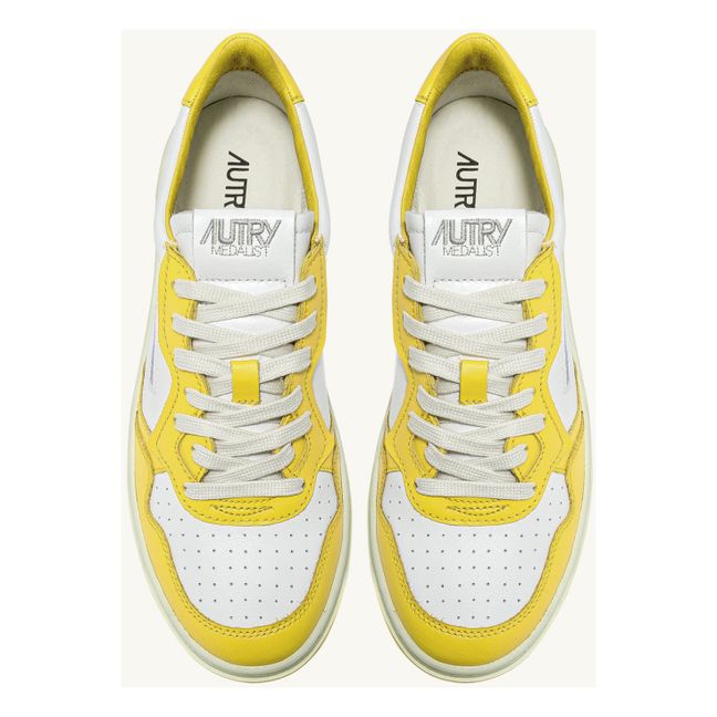 Medalist Low-Top Leather Two-Tone Sneakers | Yellow