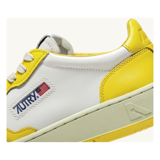 Medalist Low-Top Leather Two-Tone Sneakers | Yellow