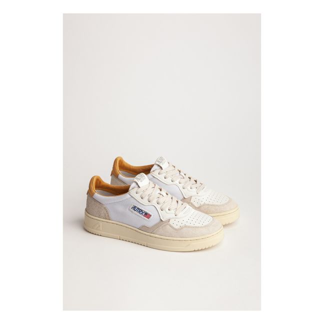 Medalist Low-Top Crack/Nabuk/Leather Sneakers | Mustard