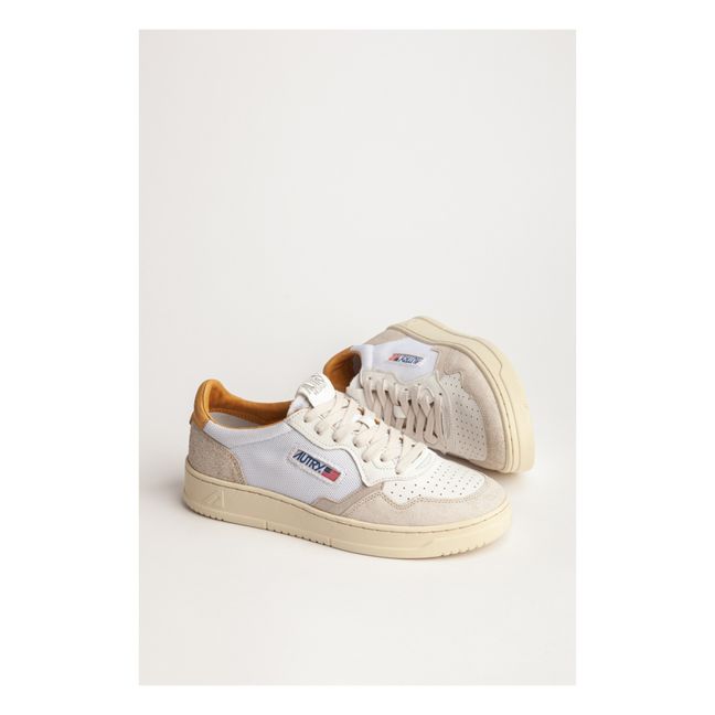 Medalist Low-Top Crack/Nabuk/Leather Sneakers | Amarillo Mostaza
