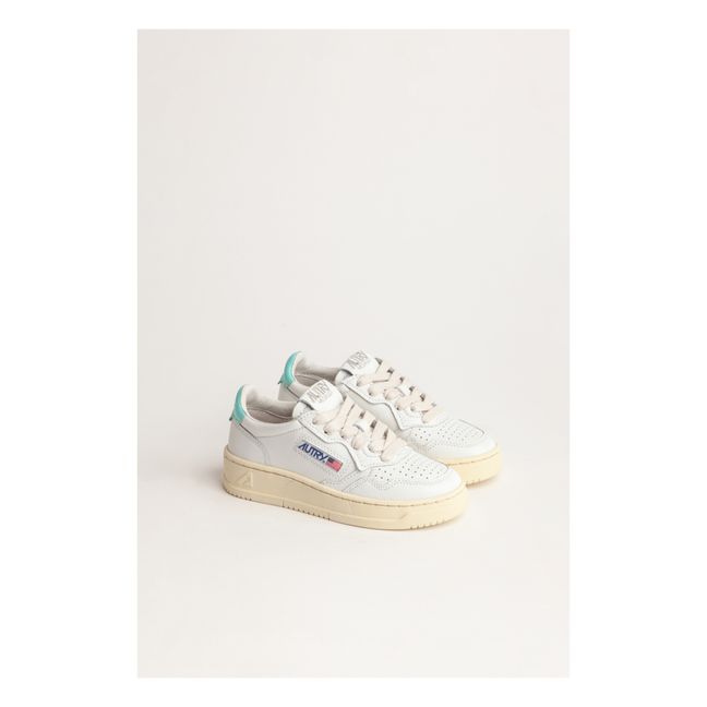 Kids Medalist Low-Top Leather Sneakers | Turquoise