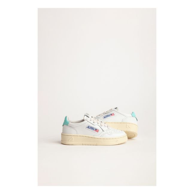 Kids Medalist Low-Top Leather Sneakers | Turquoise