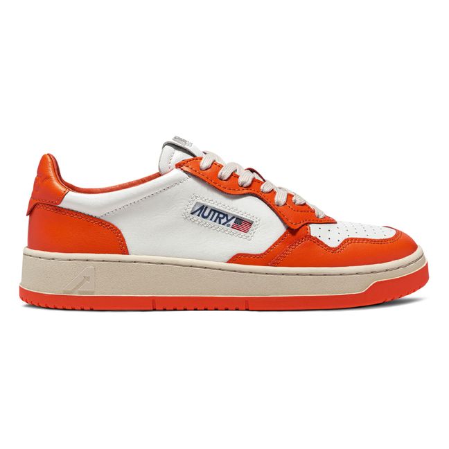 Medalist Low-Top Leather Two-Tone Sneakers | Orange