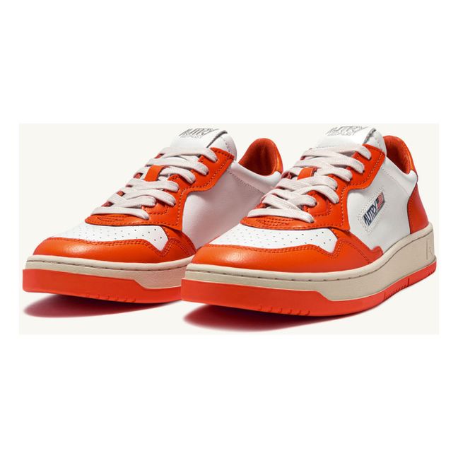 Medalist Low-Top Leather Two-Tone Sneakers | Orange