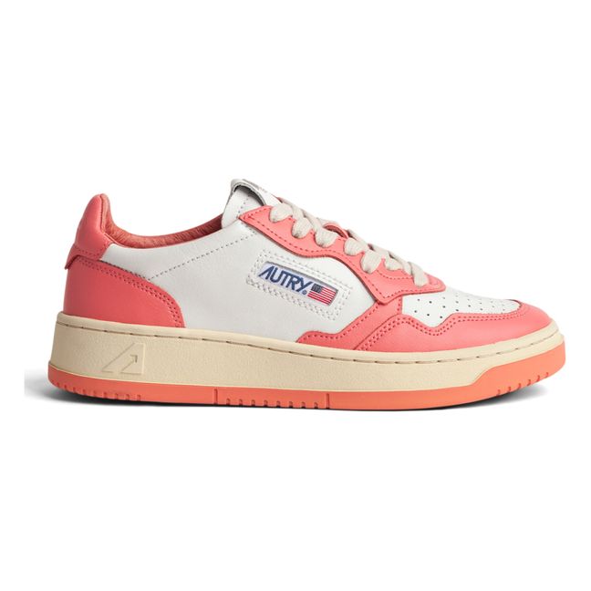 Medalist Low-Top Leather Two-Tone Sneakers | Fluorescent pink