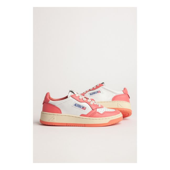 Medalist Low-Top Leather Two-Tone Sneakers | Fluorescent pink