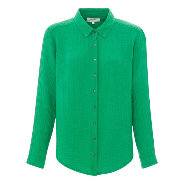 Camicia, modello: Scout, in garza di cotone | Verde