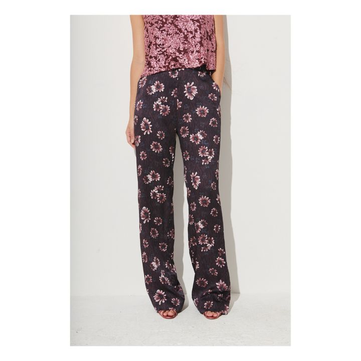 Peaton Silk Pants | Bordeaux- Immagine del prodotto n°1