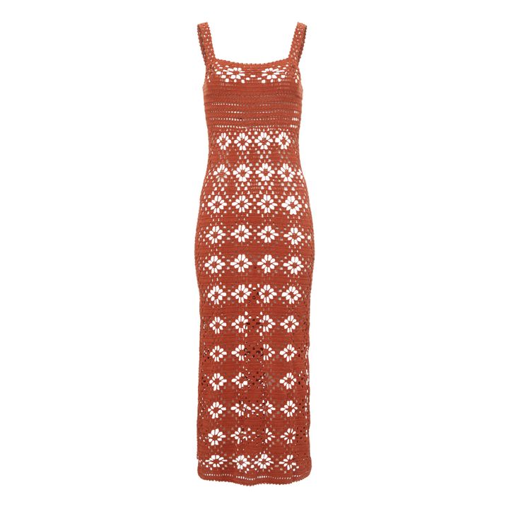 Vestido de ganchillo Midi Edith | Terracotta- Imagen del producto n°0