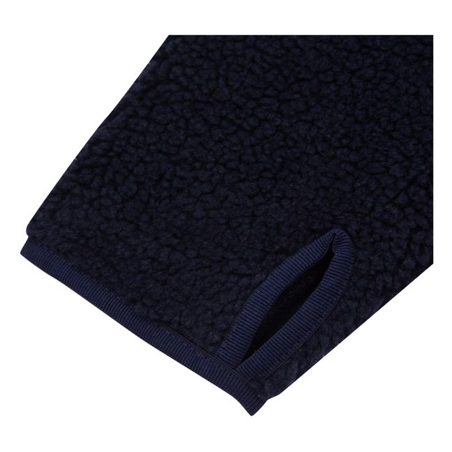 Giacca Puzzle in pile con cappuccio | Blu marino