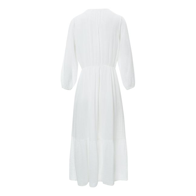 Kleid Ella Gaze aus Baumwolle | Weiß