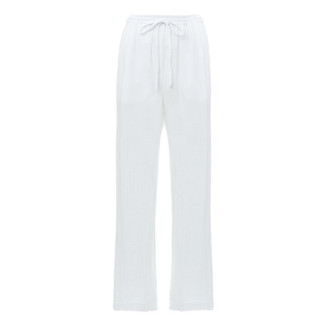 Dylan Cotton Muslin Trousers | Weiß