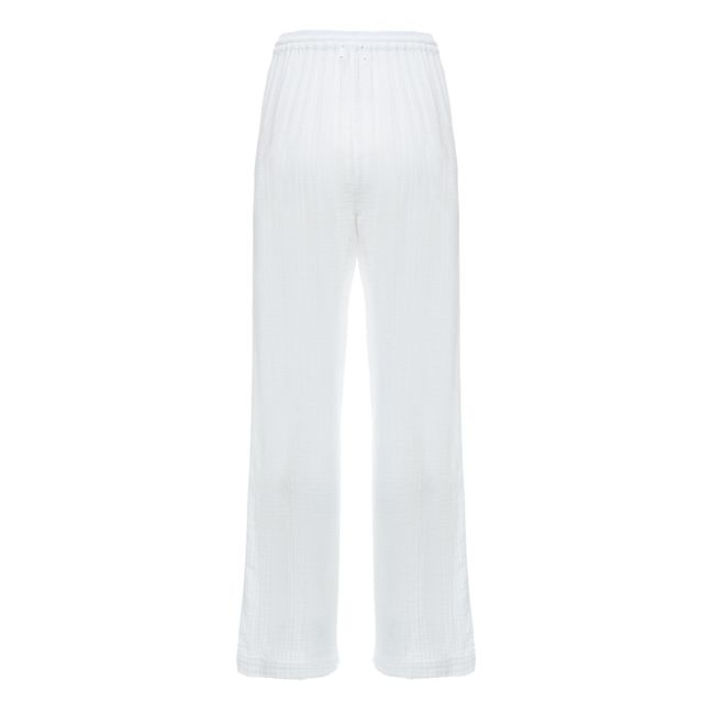 Dylan Cotton Muslin Trousers | Bianco