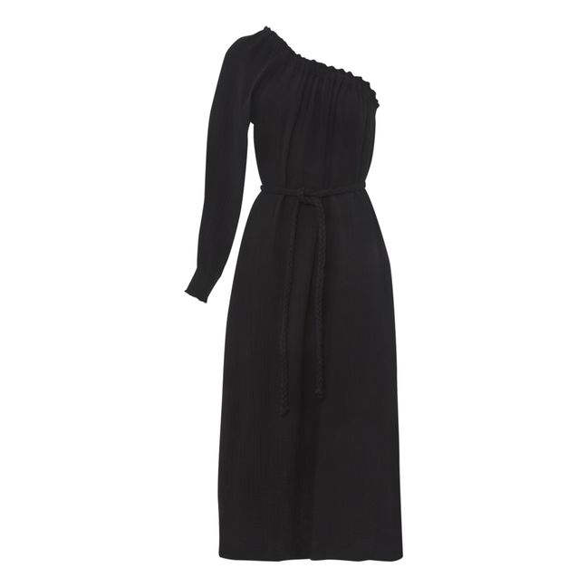 Vestido de gasa de algodón Aveline | Negro