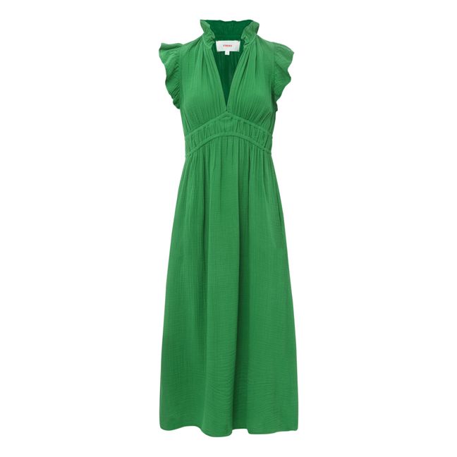 Kleid Peony Gaze aus Baumwolle | Grün