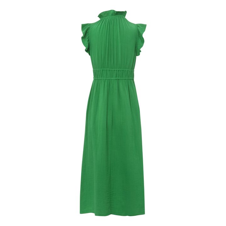 Kleid Peony Gaze aus Baumwolle | Grün- Produktbild Nr. 4