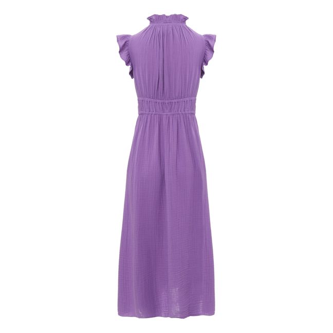 Peony Cotton Muslin Dress | Purple