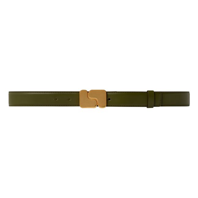 Ninon Leather Belt | Olive green