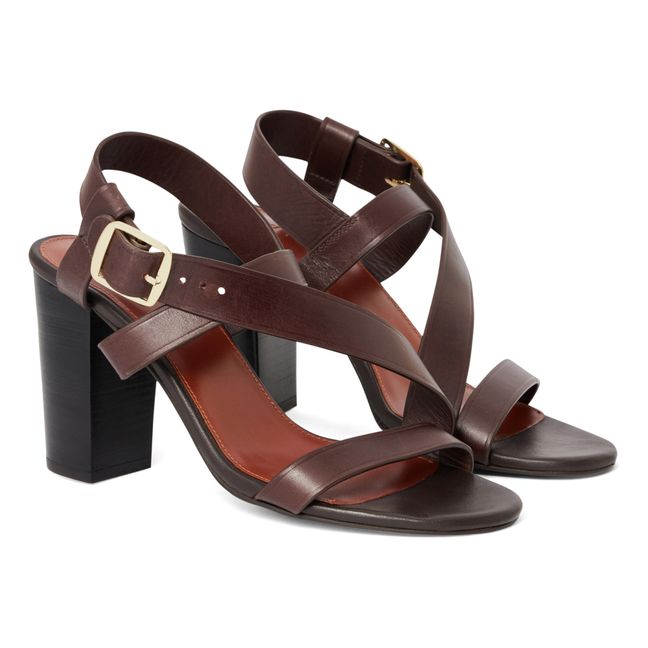 Paolina Leather Sandals | Brown