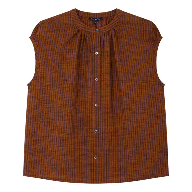 Voisine Striped Blouse | Orange