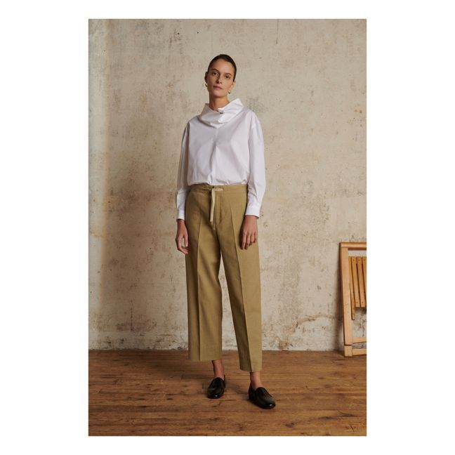 Sarajevo Cotton and Linen Pants | Beige