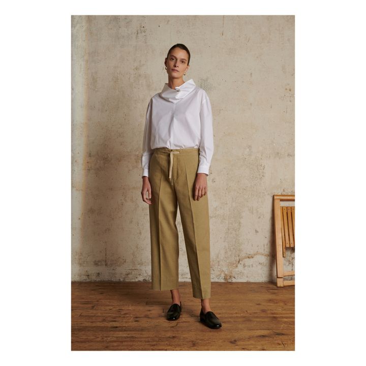 Sarajevo Cotton and Linen Pants | Beige- Immagine del prodotto n°1