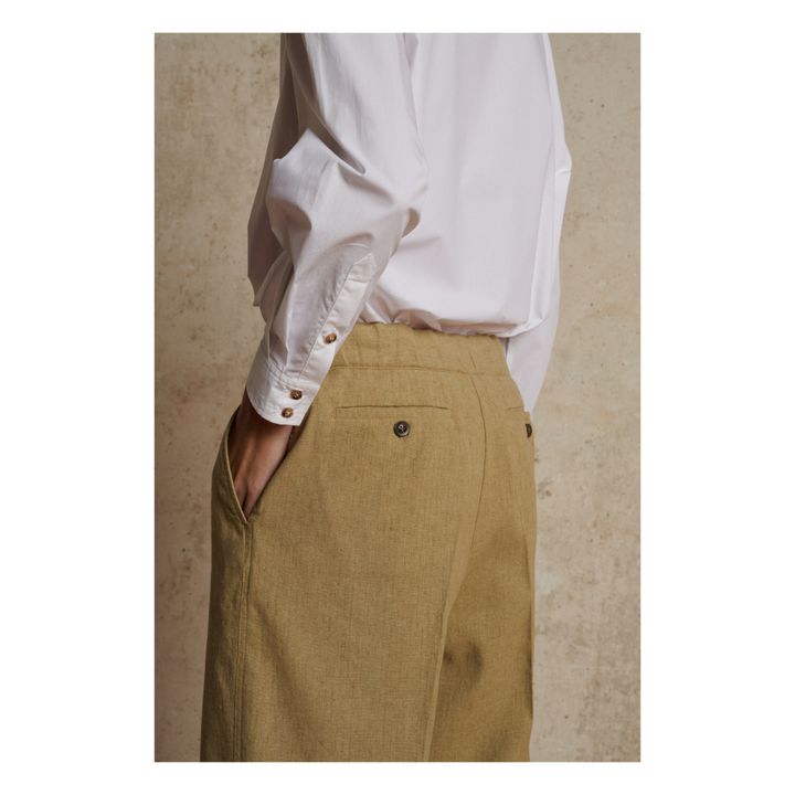 Sarajevo Cotton and Linen Pants | Beige- Immagine del prodotto n°4