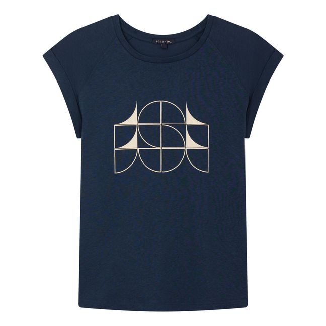 T-shirt Valentina Coton et Lin | Bleu de Prusse