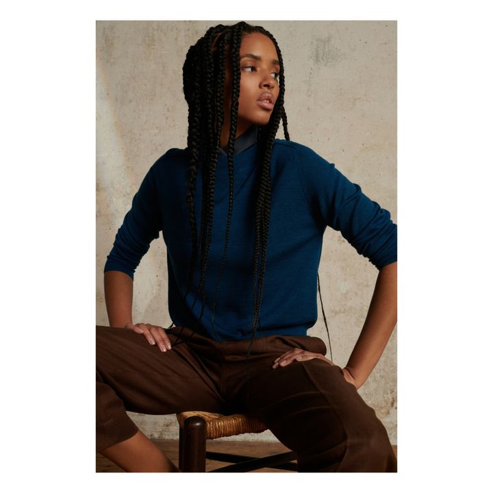 Pio Wool Sweater | Prussian Blue- Product image n°2