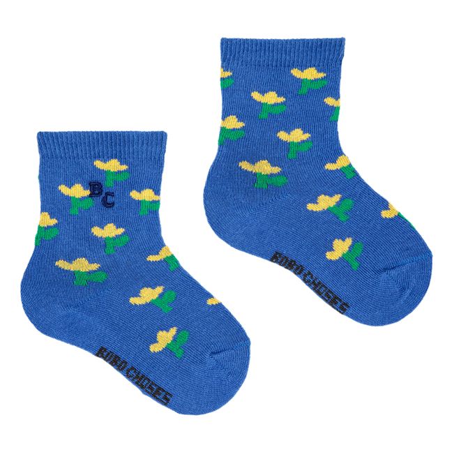 Chaussettes Fleuries | Bleu