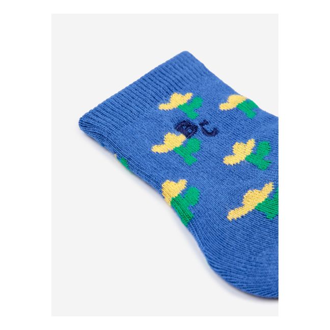 Chaussettes Fleuries | Bleu
