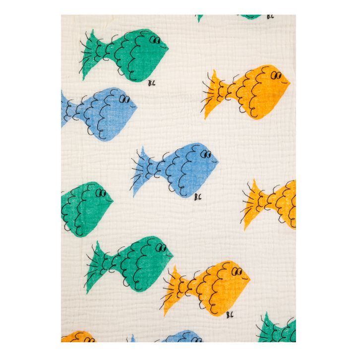 Fish Organic Cotton Muslin Blanket | Crudo- Imagen del producto n°2