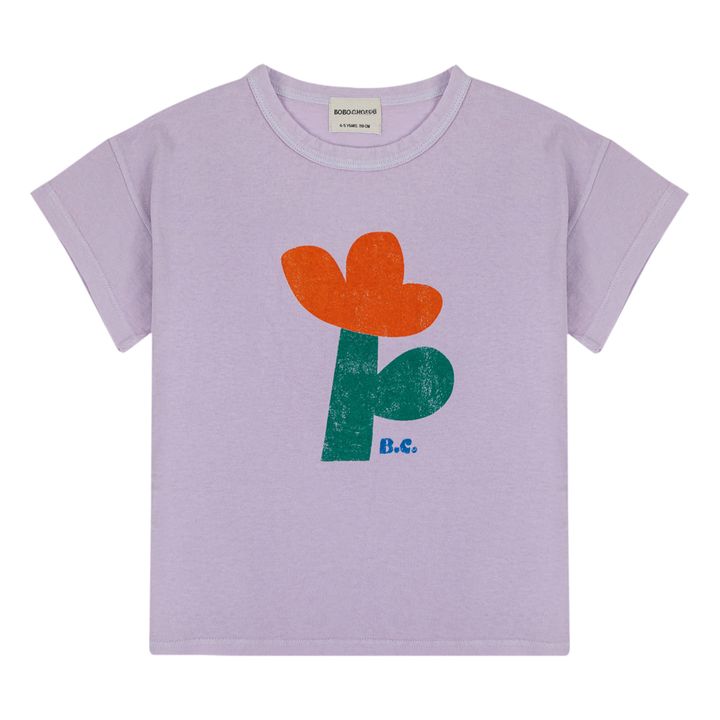 Camiseta de algodón orgánico Flores | Lila- Imagen del producto n°0
