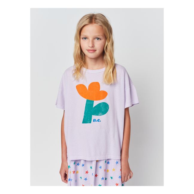 Camiseta de algodón orgánico Flores | Lila