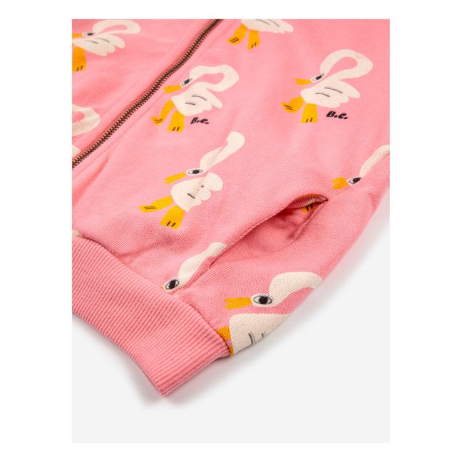 Pelicans Organic Cotton Zip-Up Hoodie | Pink