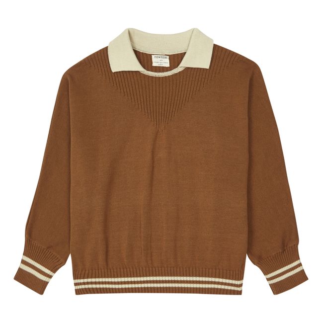 Organic Cotton Knit Sweatshirt | Marrón