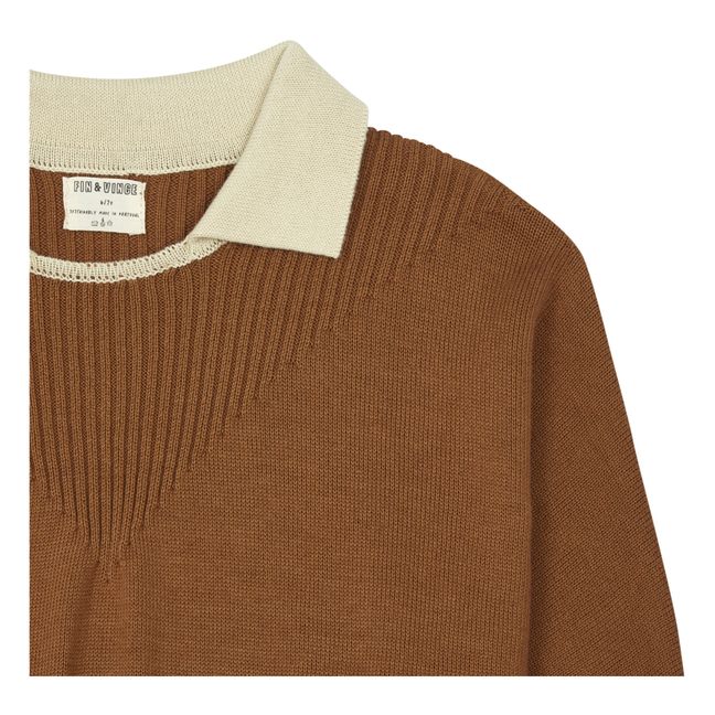 Organic Cotton Knit Sweatshirt | Brown